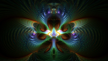 Картинка 3д+графика фракталы+ fractal цвета фон узор