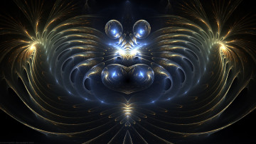 Картинка 3д+графика фракталы+ fractal цвета фон узор