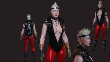 Картинка 3д+графика люди+ people взгляд фон панк девушка