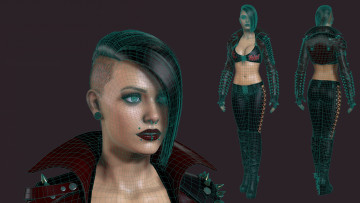 Картинка 3д+графика _science+fiction фон взгляд девушка