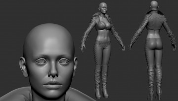 Картинка 3д+графика _science+fiction фон взгляд девушка