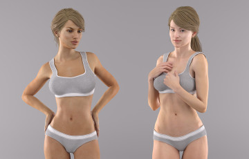 Картинка 3д+графика люди+ people фон взгляд девушки