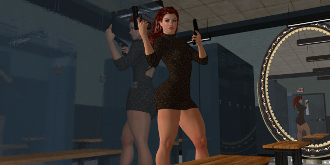 Обои картинки фото 3д графика, люди , people, фон, отражение, взгляд, девушка