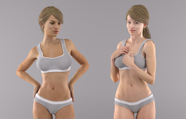 Обои картинки фото 3д графика, люди , people, фон, взгляд, девушки