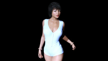 Картинка 3д+графика люди+ people девушка взгляд фон