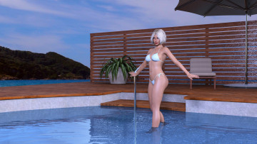 Картинка 3д+графика люди+ people девушка взгляд фон