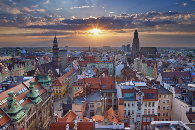 Обои картинки фото wroclaw,  poland, города, варшава , польша, панорама