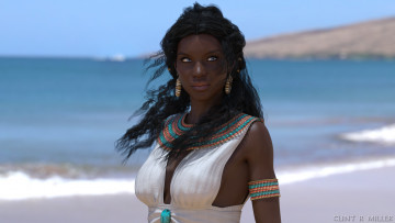 Картинка 3д+графика люди+ people девушка фон взгляд