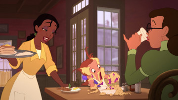 Картинка мультфильмы the+princess+and+the+frog ребенок люди поднос оладьи