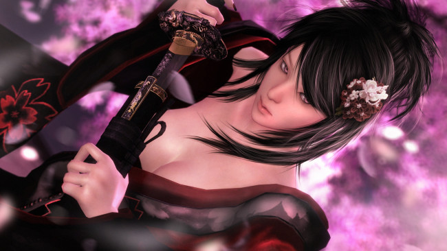 Обои картинки фото видео игры, ~~~другое~~~, sakura, no, hana, by, sculp2, garry's, mod, меч, девушка