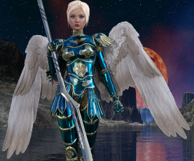 Картинка 3д+графика ангел+ angel фон взгляд девушка