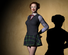 Картинка 3д+графика люди+ people взгляд фон девушка