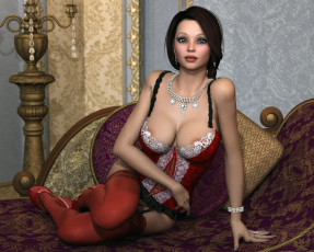 Картинка 3д+графика люди+ people взгляд девушка фон