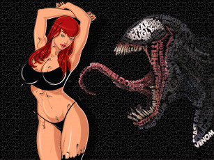 Картинка рисованное комиксы существо взгляд фон девушка