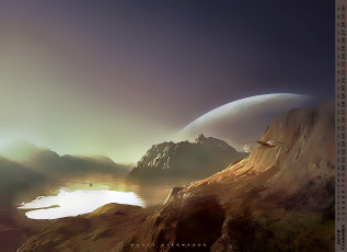 Картинка календари фэнтези планета водоем