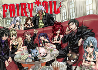 Картинка аниме fairy+tail чародей маг волшебник dragneel natsu slayers erza gray lucy happy gajeel dragon salamander дракон огонь