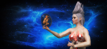 Картинка 3д+графика фантазия+ fantasy фон взгляд девушка