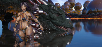 Картинка 3д+графика фантазия+ fantasy фон взгляд девушка