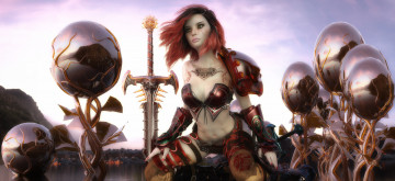 Картинка 3д+графика фантазия+ fantasy фон взгляд девушки