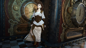 Картинка 3д+графика фантазия+ fantasy фон взгляд девушка