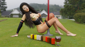 Картинка 3д+графика фантазия+ fantasy фон взгляд девушка