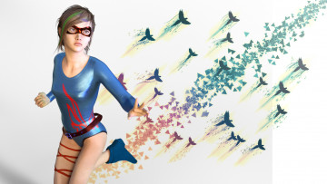 Картинка 3д+графика люди+ people фон девушка взгляд