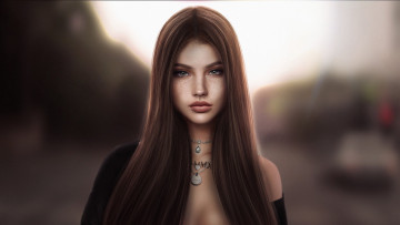 Картинка 3д+графика люди+ people лицо украшения девушка