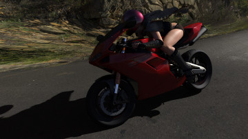 Картинка 3д+графика люди-авто мото+ people-+car+ +moto фон девушка взгляд