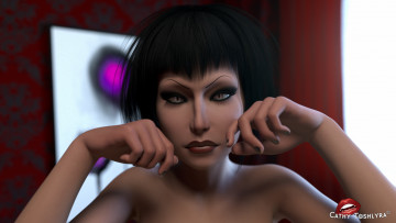 Картинка 3д+графика портрет+ portraits фон взгляд девушка