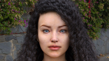 Картинка 3д+графика портрет+ portraits фон взгляд девушка