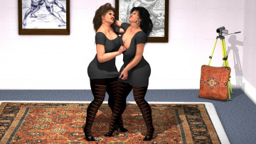 Картинка 3д+графика юмор+ humor взгляд девушки фон