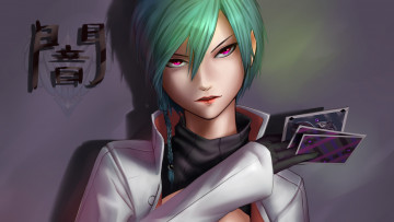 Картинка аниме unknown +другое+ фон взгляд девушка карты