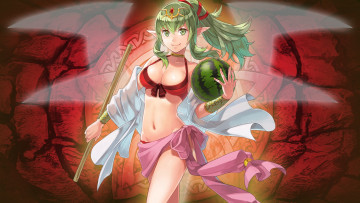 Картинка аниме животные +существа взгляд девушка фон