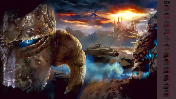 Картинка календари видеоигры шлем дракон танк