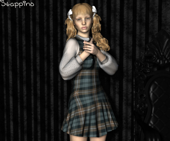 Обои картинки фото 3д графика, люди , people, фон, взгляд, девушка