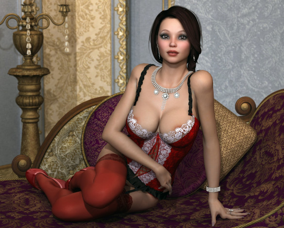 Обои картинки фото 3д графика, люди , people, взгляд, девушка, фон