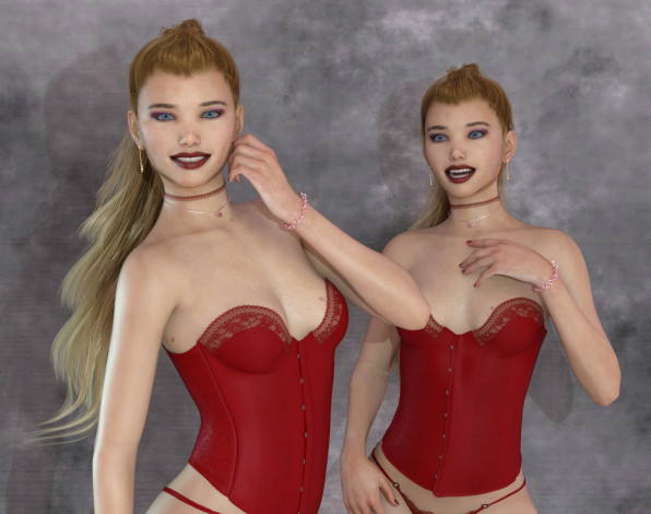 Обои картинки фото 3д графика, люди , people, фон, взгляд, девушки