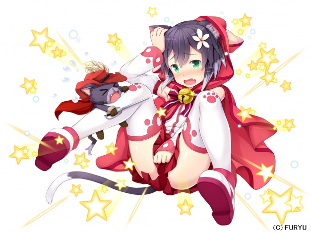 Обои картинки фото аниме, животные,  существа, monmusu, harem