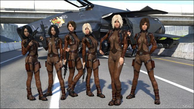 Обои картинки фото 3д графика, фантазия , fantasy, фон, взгляд, девушки