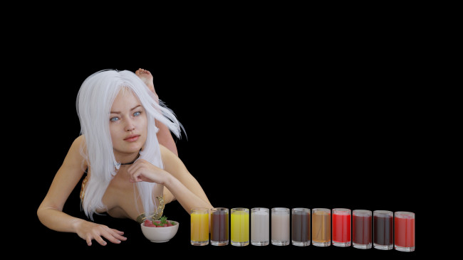 Обои картинки фото 3д графика, люди , people, фон, взгляд, девушка