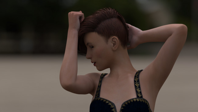 Обои картинки фото 3д графика, портрет , portraits, фон, взгляд, девушка