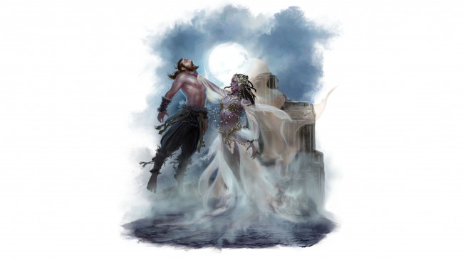 Обои картинки фото фэнтези, вампиры, мужчина, девушка, фон