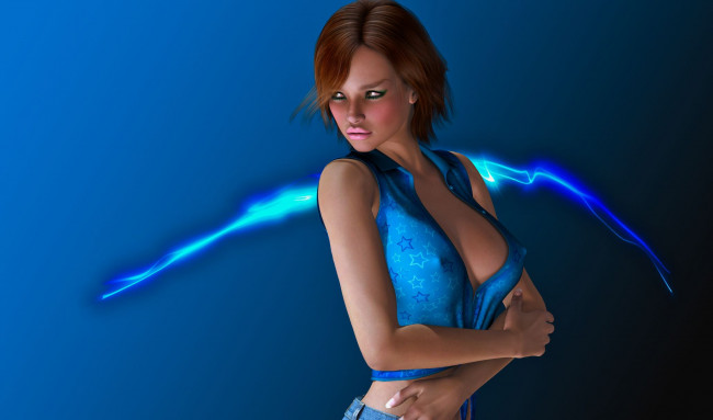 Обои картинки фото 3д графика, люди , people, фон, взгляд, девушка