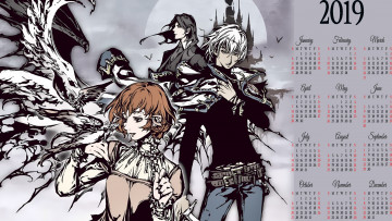Картинка календари аниме парень мужчина люди человек calendar 2019 девушка