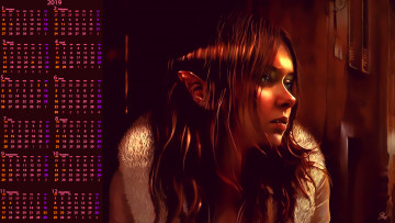 Картинка календари фэнтези эльф calendar девушка профиль 2019