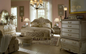 Картинка интерьер спальня мебель