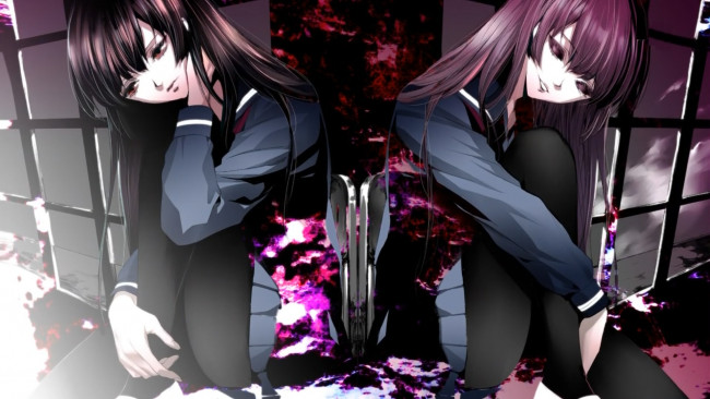 Обои картинки фото аниме, tasogare otome x amnesia, девушка, печаль, решетка