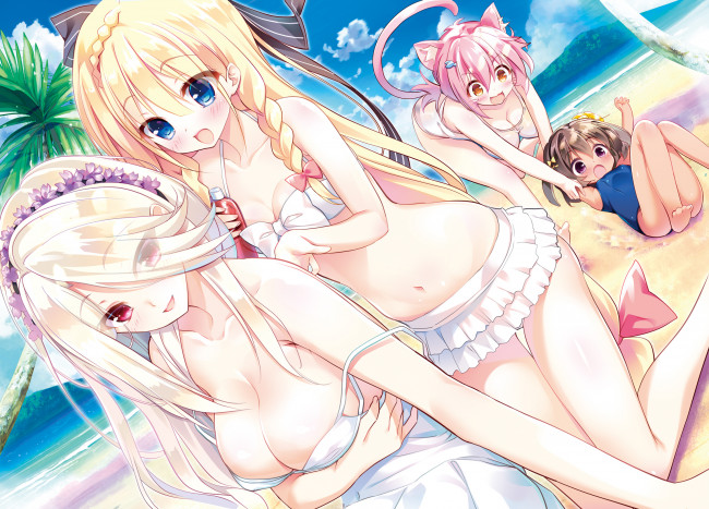 Обои картинки фото аниме, unknown,  другое , фон, взгляд, девушки