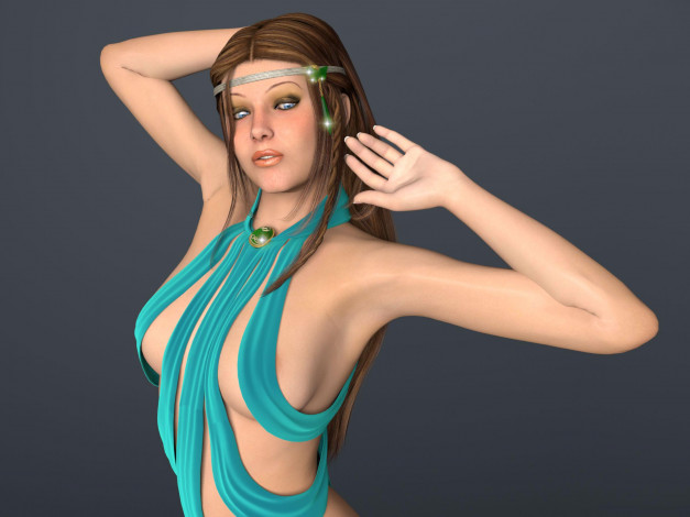 Обои картинки фото 3д графика, люди , people, девушка, украшения, топ