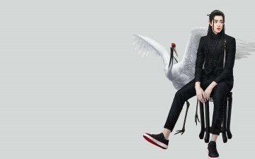 Картинка рисованное люди сяо джань табуретка журавль